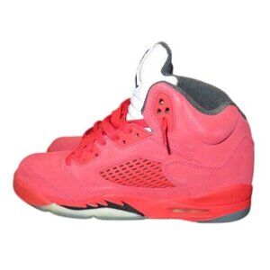 Jordan Retro 5 University Red Suede & Leather sneakers 6.5 Yr 440888-602